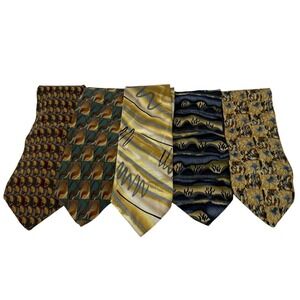 J Garcia Mens Silk Tie Lot of 5 Abstract Geometric Psychedelic Jerry Garcia Art